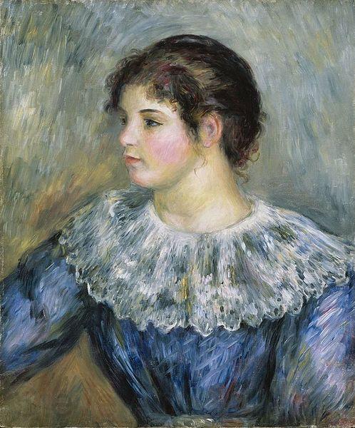 Pierre Auguste Renoir Bust Portrait of a Young Woman